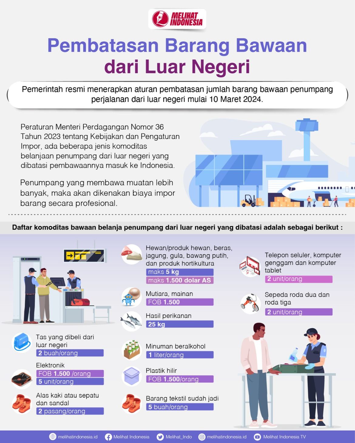 Aturan baru pembatasan barang bawaan dari luar negeri