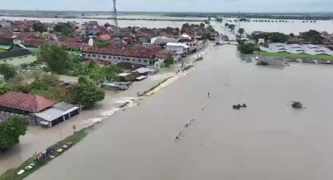 pantauan udara kondisi banjir di demak.