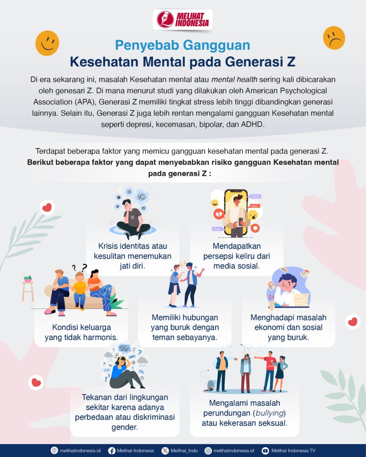Penyebab gangguan mental atau mental health pada Gen Z.