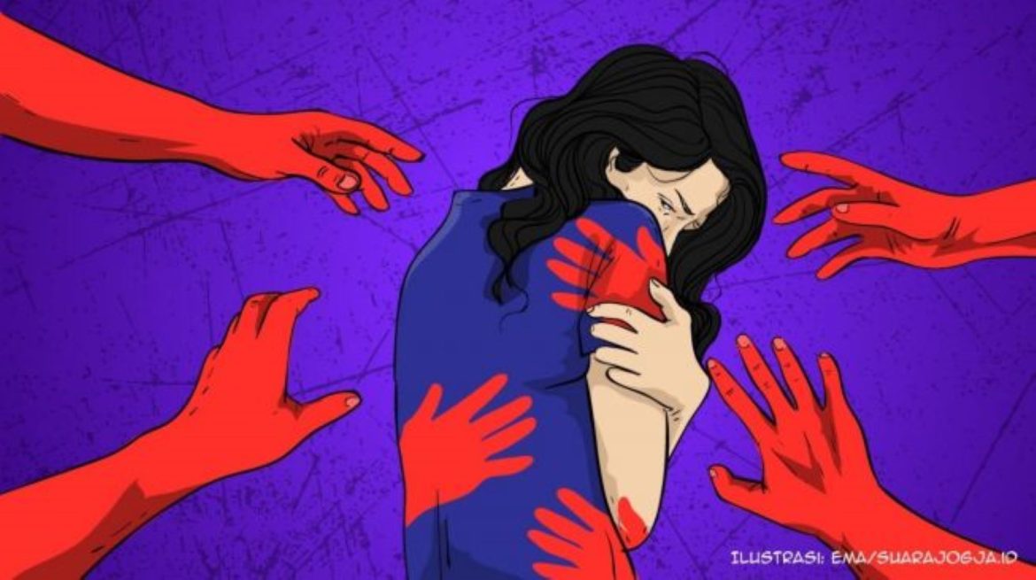 Ilustrasi kekerasan seksual terhadap perempuan.