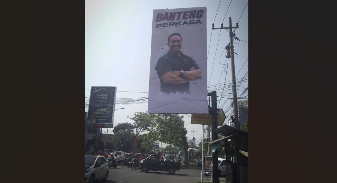 Baliho mantan Panglima TNI Andika Perkasa, mulai bermunculan di Kota Semarang.
