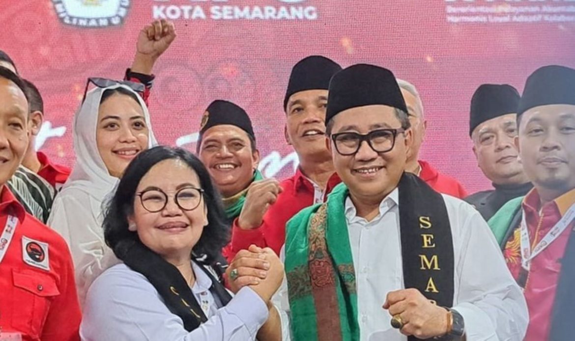 Paslon yang diusung PDIP dan didukung sejumlah partai non-parlemen di Pilwakot Semarang 2024, Agustina-Iswar.