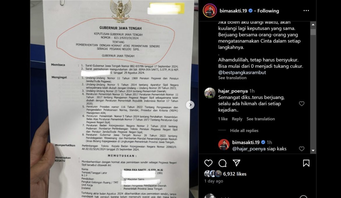 Bima Sakti mundur dari PNS, gagal jadi Bupati Tegal kini mulai dari nol lagi jadi tukang cukur.